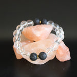 Gemstone Bracelet | Clear Quartz + Lava Stone